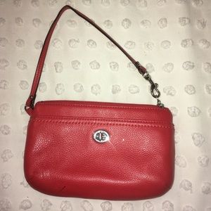 Vintage Coach leather wristlet- Red